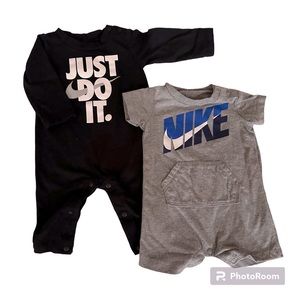“Nike” “just do it” Short Sleeve and Long sleeve button baby boy rompers 3 mo